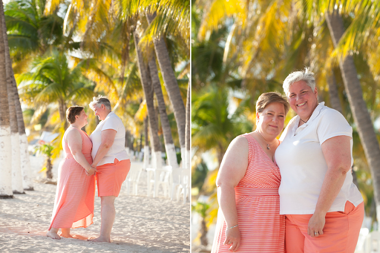 Same sex couple on beach in Mexico
