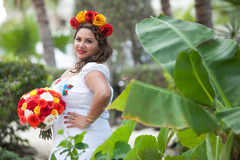 Bride with palm tree