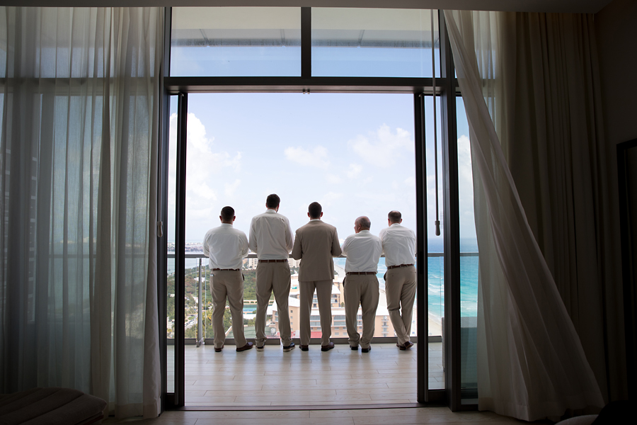 The groom and his guys at Secrets the Vine in Cancun
