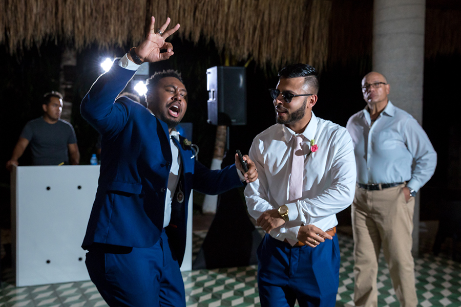 Groom on dance floor at Zama Beach Club