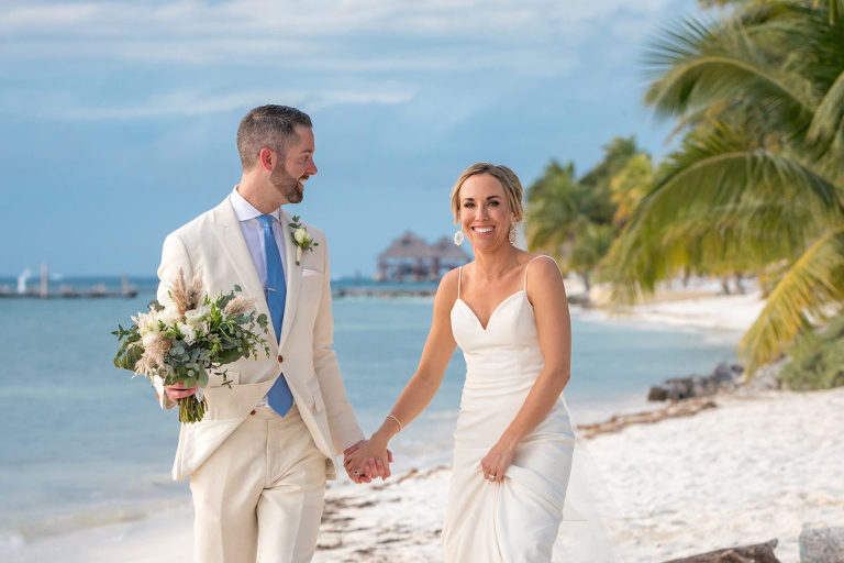Bride and Groom on Isla Mujeres beach getting married.